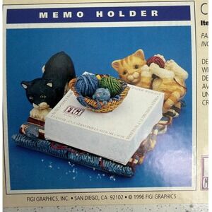 Figi Graphics Cat Mouse Memo Holder Paper Weight & Note Cube